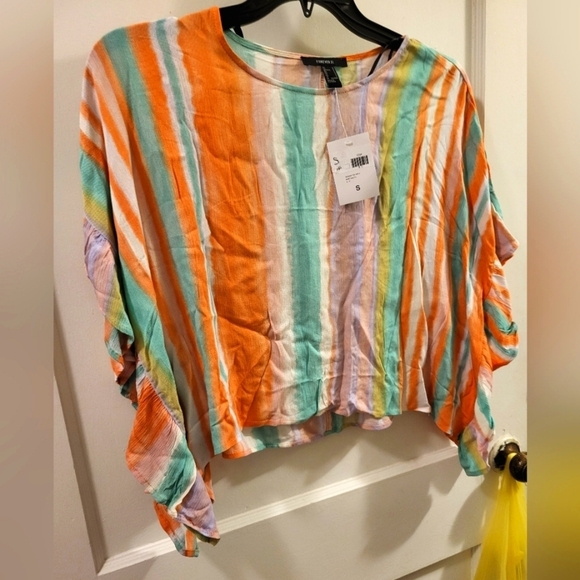 NWT Forever 21 light colored stripes small - Picture 2 of 12